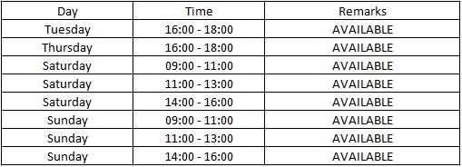 POA Tuition Class Schedule (2020)