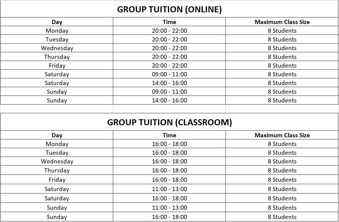 POA Tuition Schedule (2023)